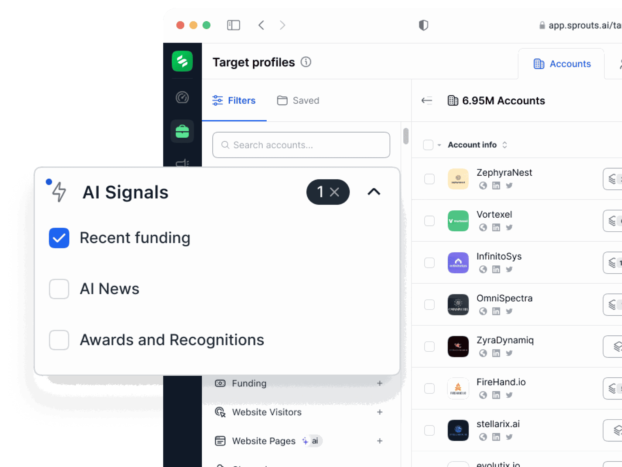 Custom AI signals for laser-focused prospecting