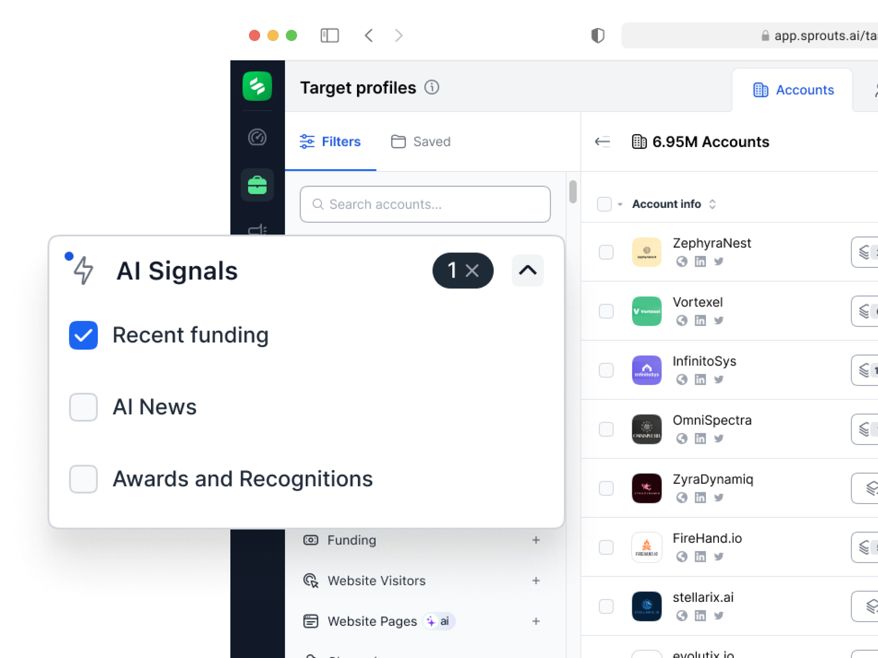 Custom AI signals for laser-focused prospecting